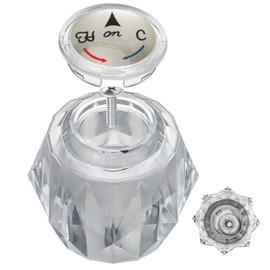 RP2391 Single Clear Knob Handle Kit with Button and Set Screw Replacement for Delta Faucet Perfect Match to The Original and Perfect Fit to The Diamond Shape Shaft