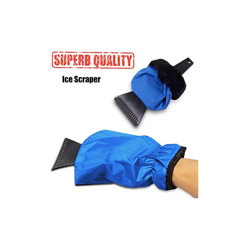 IKAAR Eiskratzer Auto Eisschaber mit warmen Handschuhen wasserdichtem Winter Kratzer