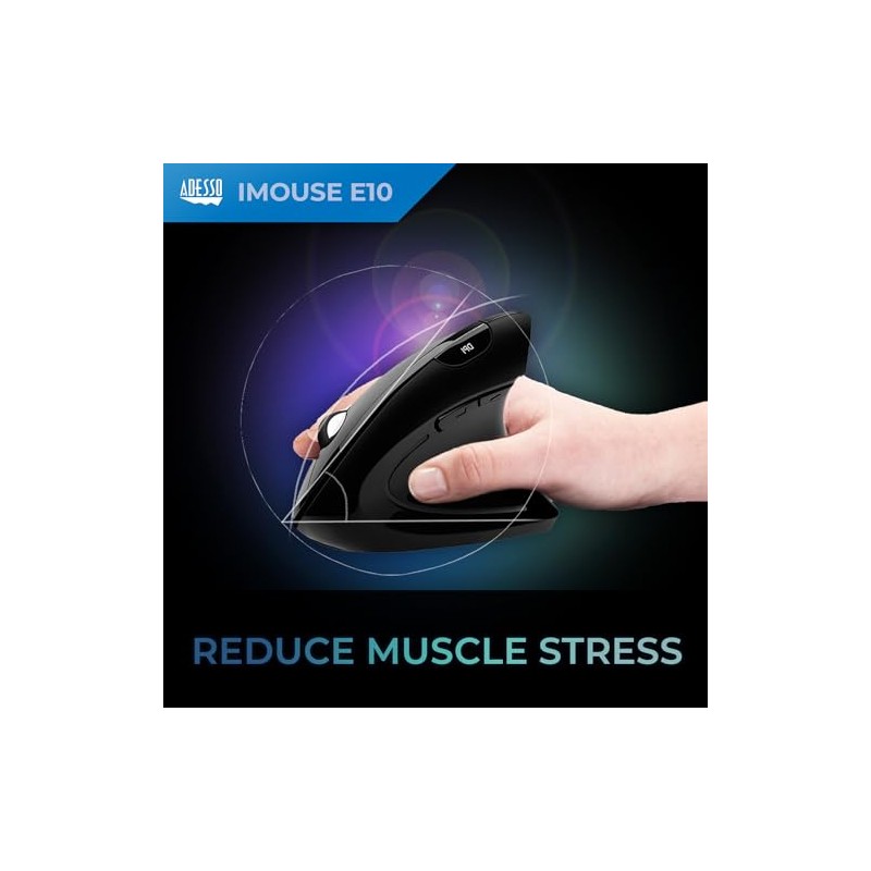 Adesso iMouse E10 - Vertical Ergonomic Optical 6-Button 2.4 GHz