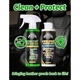 Kingvo Car Leather Cleaner and Conditioner, Interior Car Cleaner,Upholstery Care Protector Spray Kit for Boat Seat Auto Vinyl Leather Purse Couch