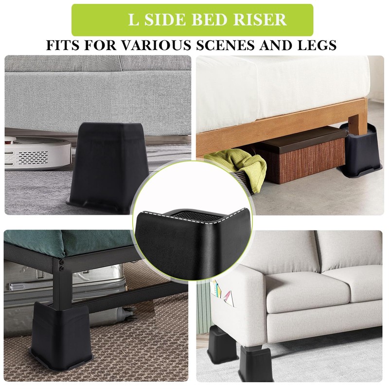 Bed Risers 10 inch Heavy Duty, Oversized Furniture Riser for