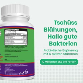 JeaKen Intestinal Bacteria Probiotics and Prebiotics Capsules to Improve Health with Effective Microorganisms, Elimination of Flatulence, Colon Cleansing Treatment, 90 Vegan Oral Probiotics Capsules
