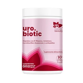 HB Uro.Biotic Mujeres Salud Urinaria Intima 60 Cápsulas, con D-Manosa Arándano y Probióticos (Lactobacillus rhamnosus  acidophilus)  Holistic Beauty  