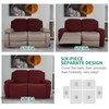 YEMYHOM 6 Pieces Stretch Loveseat Recliner Slipcover Jacquard Recliner Sofa