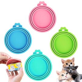 HABNI 4 Stück Deckel Für Dosen Tierfutter Dosendeckel Katzenfutter Tierfutterdosen Mehrweg Deckel Universal Silikon Deckel Für Katzen Und Hundefutterdosen