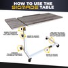 Sigmade Recliner Table, Over The Bed Table with Wheels, Adjustable