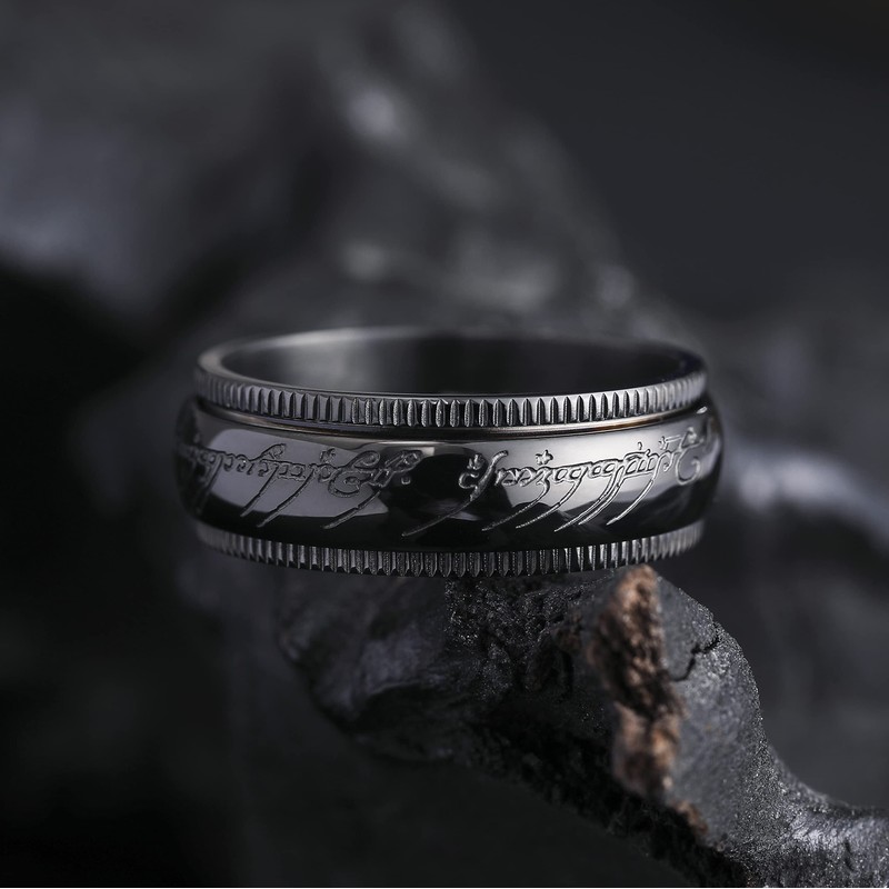 King Will 8mm Black One Ring for Men Rings Spinner