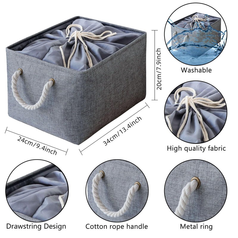 OUTBROS Storage Basket, Foldable Fabric Storage Box, Basket for Shelves