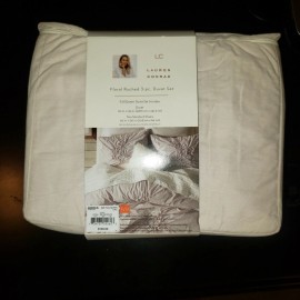Lauren Conrad LC by Lauren Conrad FULL/QUEEN  Floral Ruched 3 pice Duvet Set Lilac