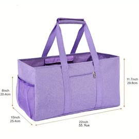 XINFULLWOL Extra Large Utility Tote Bag,Reusable Shopping Bags with Handles - Waterproof,Foldable,and Spacious (lidless, purple)