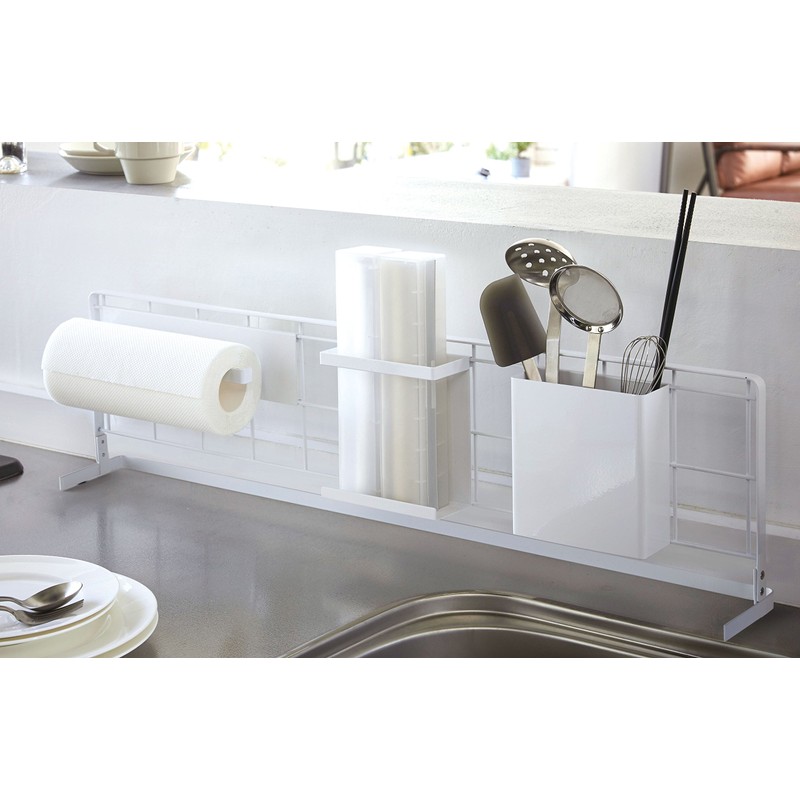 Yamazaki Kitchen Rack, Horizontal Stove Rack, Freestanding Mesh Panel for