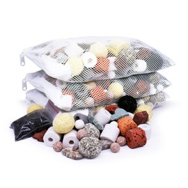 ZHHMl Aquarium Fitler Media 12 in 1 Filter Material Mixing Aquarium Bio Balls Filter Media, Pond Bio Filter Media with Mesh Bag Applicable to Fresh Water and seawater (3 Pack 1500g/3.3 lbs)