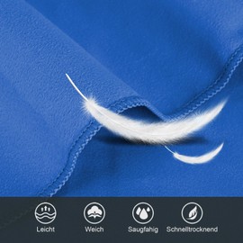 Fosdaling Microfibre Towel Set of 3 (Large 160 x 80 cm and 2 Small 80 x 40 cm), Quick-Drying Microfibre Fitness & Sports Towels, for Beach Towel, Bath Towel, Sports Towel and Travel Towel (Royal Blue)