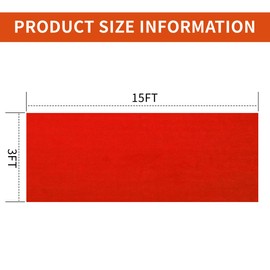 Red Carpet Runner for Partys, 3x15 Feet 450 GSM Extra Thick Non-Slip Waterproof Aisle Rug for Weddings, Events, Banquets, Hollywood Runway & Proposal
