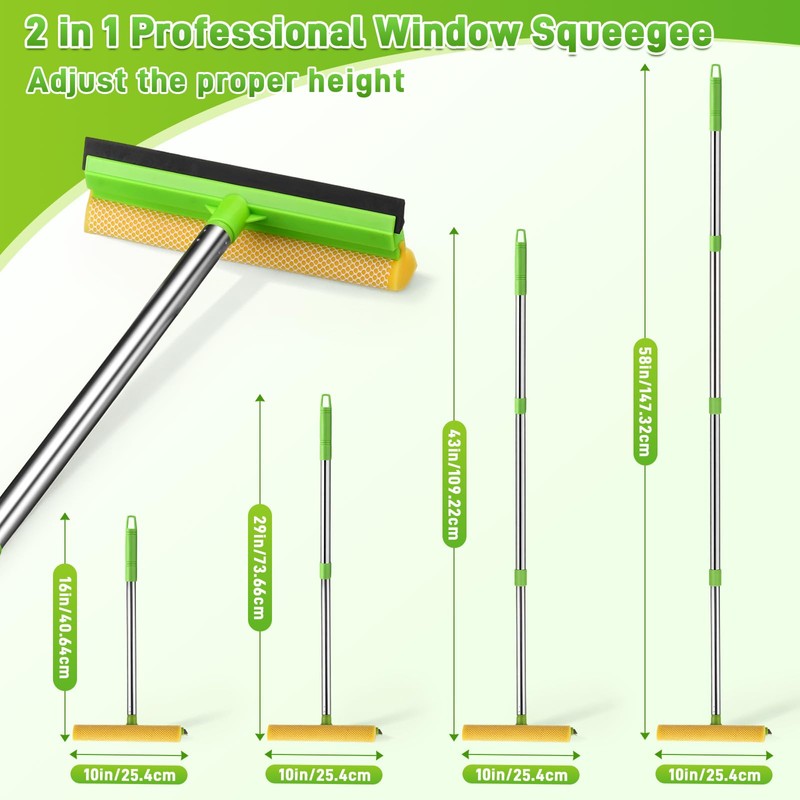 Afarnook 7 Pcs Windshield Car Squeegee and Collapsible Washing Bucket