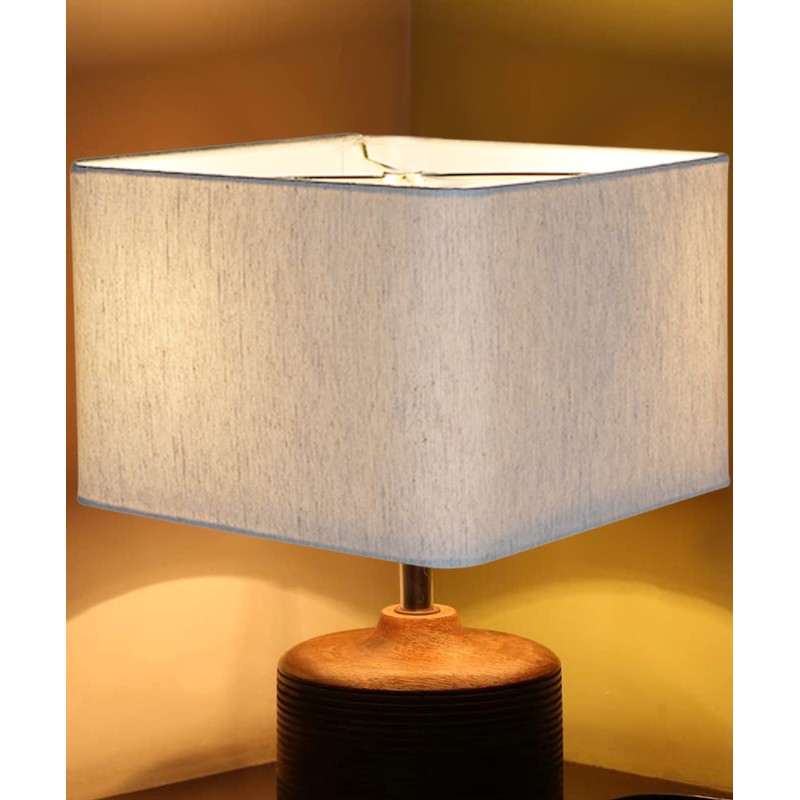 16x16x10 Rounded Corner Premiere Hardback Shallow Square Drum Lampshade Textured