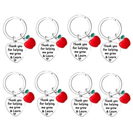 Nimteve 8PC Teacher Gifts Appreciation Gift Thank You Gifts Teacher Keyring Gifts Thank You Keychain Gifts for Teachers Birthday Valentine's Day Graduation Keychain for Teacher from Students