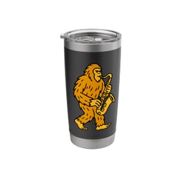 Bigfoot Playing Saxophone Alto Instrument Band - Sasquatch Stainless Steel Insulated Tumbler