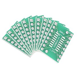 Sourcingmap SSOP 16PIN 0.65 / SOP 16PIN 1.27 to DIP Adapter PCB Board Surface Mounted Devices Converter 10pcs