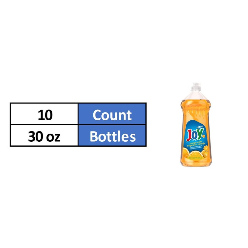 JOY Ultra Dishwashing Liquid, Orange Scent, 10 Count, 30 Ounce