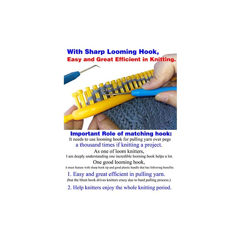 4 Pieces Colorful Knitting Loom Hook Tool Loom Knit Hook