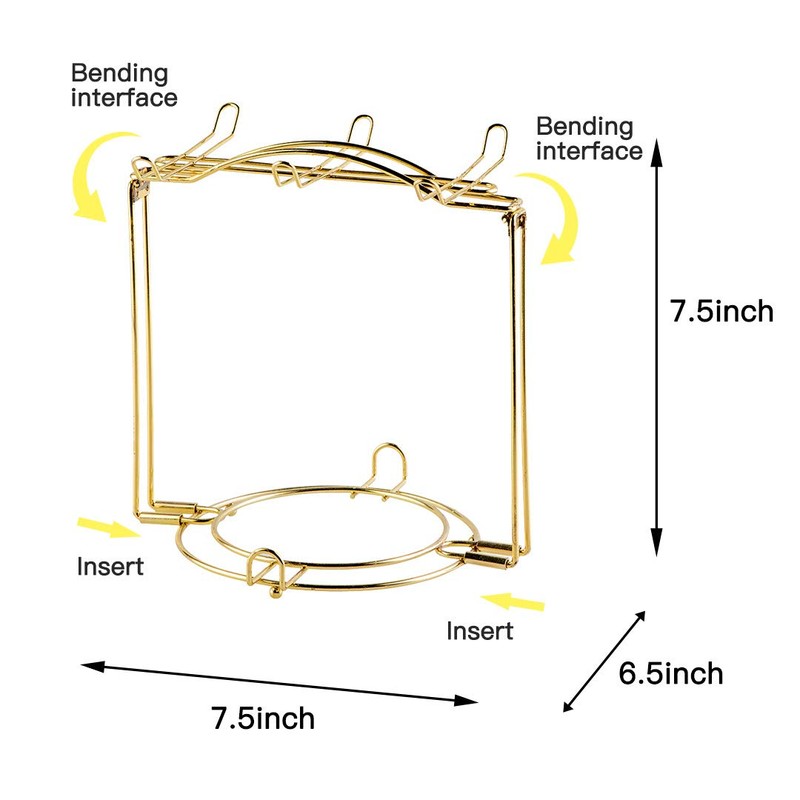 YOLIFE Tea Cup Holder for Countertop, Gold Metal Cup and