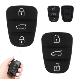 Pack of 2 Car Key Keypad 3 Buttons, Suitable for Hyundai i10 i20 i30 ix35, Kia Sportage Ceed and More, Key Shell Replacement Rubber Keypad for Car Remote Control, Car Key Shell