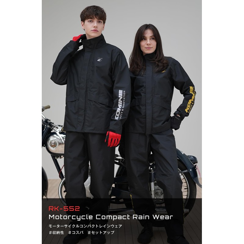 Komine (KOMINE) 2025 Model Motorcycle 03-552 RK-552 MC Compact Rainwear,