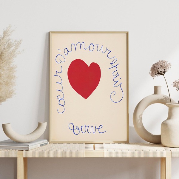 Heart Poster 21 x 30 cm A4 Art No Frame Cute Cafe Korean Interior Natural Simple Stylish Living Bed Room Studio Living Alone 20s 30s