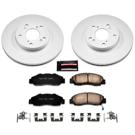 Power Stop CRK1041 Coated Brake Rotor & Ceramic Brake Pads- front For Honda Accord 1998-2002 [Model Specific]