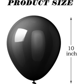 OWill Black Balloons 50 Pcs – 10 Inch Black Latex Balloons for Birthday, Graduation, Party Decorations, Girls’ Celebrations, Helium or Air Filled