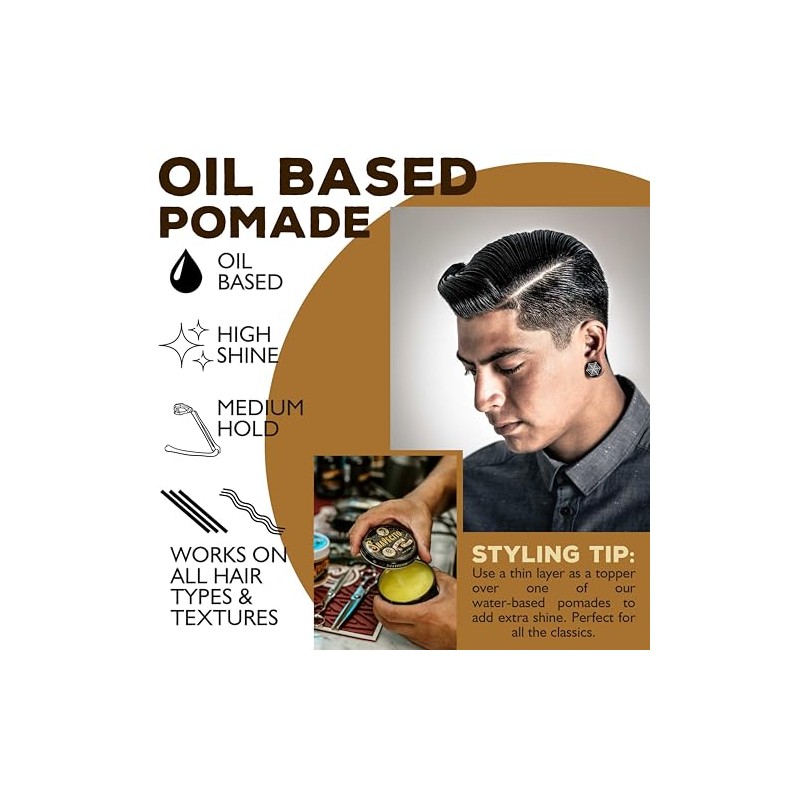 Oil Based Pomade by Suavecito for Men - 3 oz