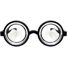 LR Supplies Black Nerd Glasses Round Thick Geek Fancy Dress Costume Retro Joke Wizard one size