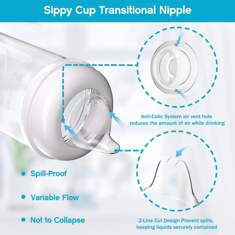 8pcs Replacement Silicone Spout Nipple for NUK Activity and Learner
