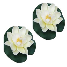 1PCS Artificial Floating Foam Lotus Flower with Water Lilys Pad Ornanments, Fish Tank Aquarium Lifelikes Fake Lotus Flowers for Patio Pond Pool Home Garden Wedding Party Special Event Decoration