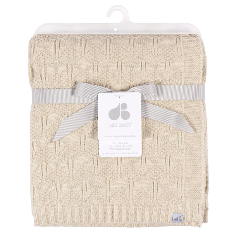 Just Born 1pk Sweater Knit Blanket - Tan