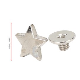 Star Shape Studs Button Pentagram Stars Accessories Bags Decoration Rivets Shoes Clothes 20 Pieces Collars DIY Rivets Leather Craft Rivets (Flat Silver)