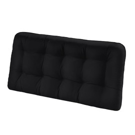 HOMELYSIAN Tufted Bench Cushions for Outdoor Furniture, 44" x 19" Porch Swing Cushions Filled with Foam, Overstuffed Patio Cushions for Bench Loveseat with 2-3 Seats,Thick and Water Resistant, Black