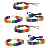 COLLBATH Cotton Braided Rainbow Bracelet 2PCs Woven Adjustable Unisex for Men Women