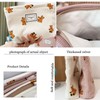 Gidary Cosmetic Bag Makeup Bag Preppy Cute Teddy Bear Corduroy