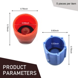 yorpyep 10 PCS Car Air Conditioning System Port Caps, 13 mm Low Side & 16 mm High Side Sealing Caps, A/C Valve Leak Prevention Cover Repair Kits, for Most Cars Trucks (Blue & Red)