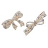 Haobase 2 Pcs Glitter Crystal Pearl Bow Hair Clips Handmade