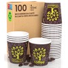 100 Paper Coffee Cups 65ml Brown Forest Eco Friendly Biodegradable