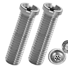 Pack of 2 Hollow Screw Sink, Multifonctionnel M12 Screws, 45 mm Hollow Screw for Strainer Basket Valves, Sink Strainer, Screw Drain Strainer, Sink Accessories, Suitable for Kitchen Sinks and Sinks (45