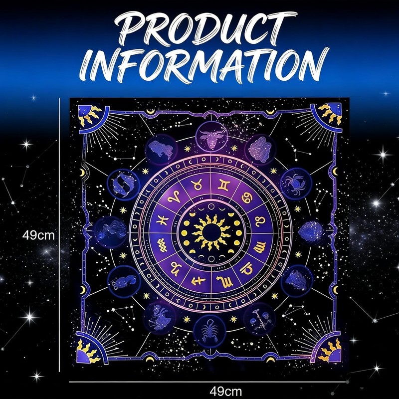Vwejofff Purple Tarot Altar Cloth Short Plush Laser Cut Edge