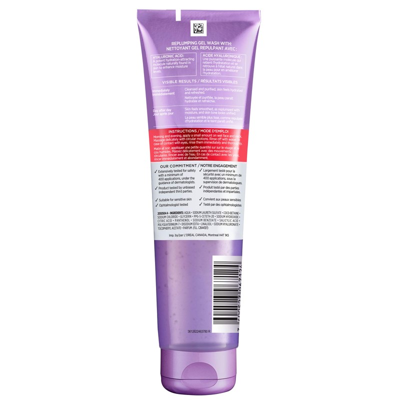 L'Oreal Paris Revitalift Replumping Gel Face Wash Cleanser With Hyaluronic