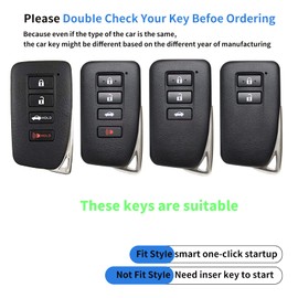 LJMTBKAN TPU Key Fob Case Cover Suitable for Lexus RX ES GS LS NX RS GX LX RC LC Series Keyless Remote Control Smart Key Fob
