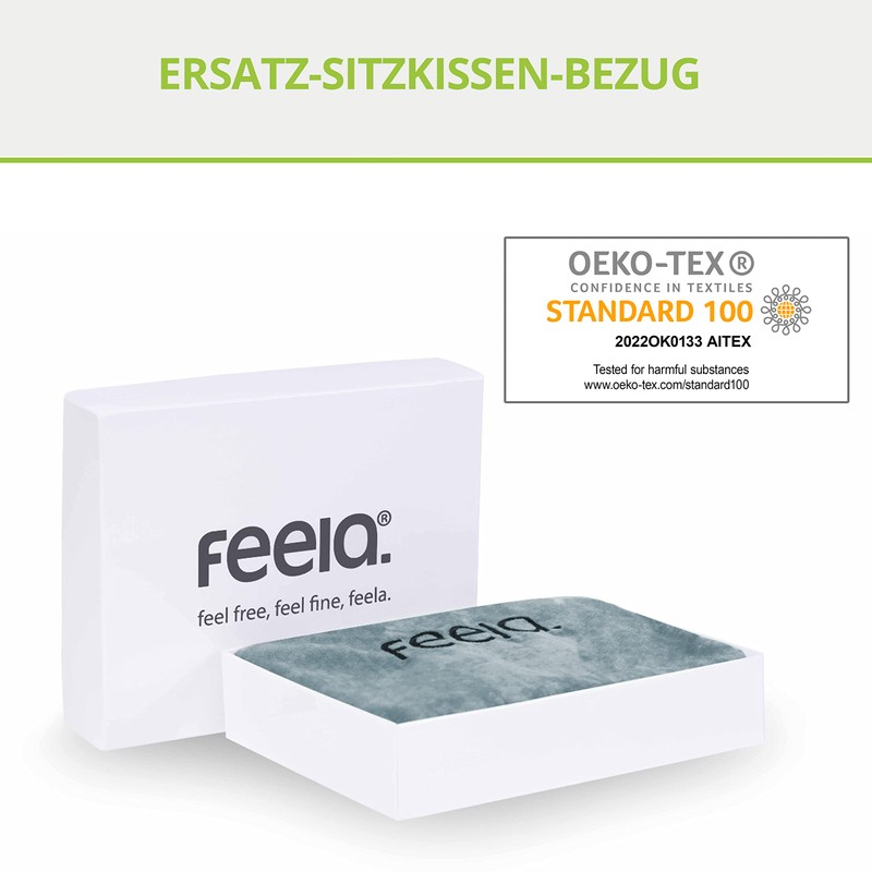 feela.® Orthopaedic Seat Cushion Cover (Silver, Velboa)