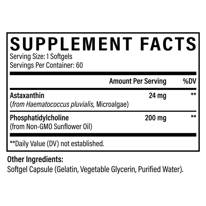 Liposomal 24mg Astaxanthin for MAX Absorption, Antioxidant Stronger Than VIT