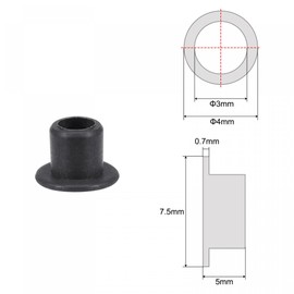 uxcell Flanged Sleeve Bearings 3mm Bore 4.6mm OD 5mm Length POM Wrapped Oilless Bushings Black 4pcs